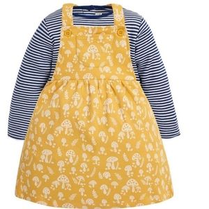 JOJO MAMAN BÉBÉ GIRLS' 2-PIECE TOADSTOOL PRINT DRESS SET 18-24 MONTHS